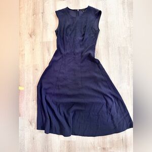 Ann Taylor Elegant Sleeveless Navy Dress